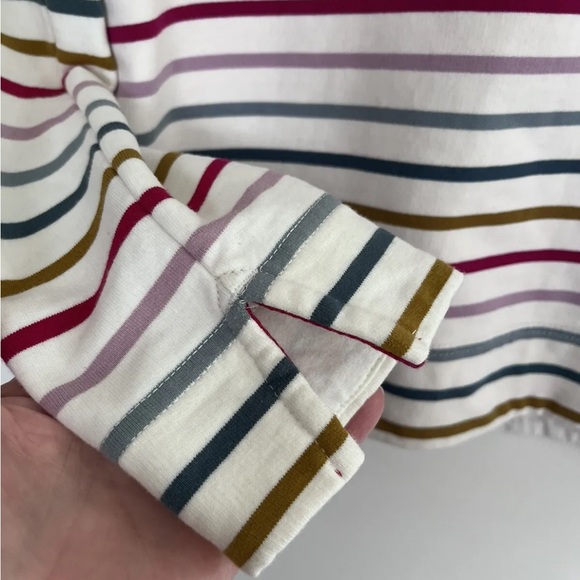 JOULES Staunton Cream Multi stripe Funnel Neck Zipped Sweatshirt UK 6 VGC - Picture 4 of 6